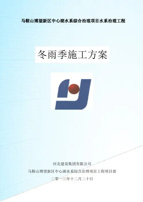 河道冬雨季施工方案