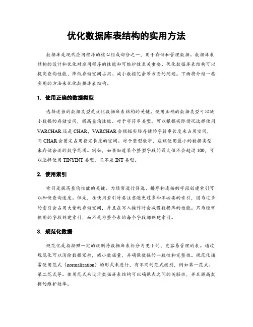优化数据库表结构的实用方法