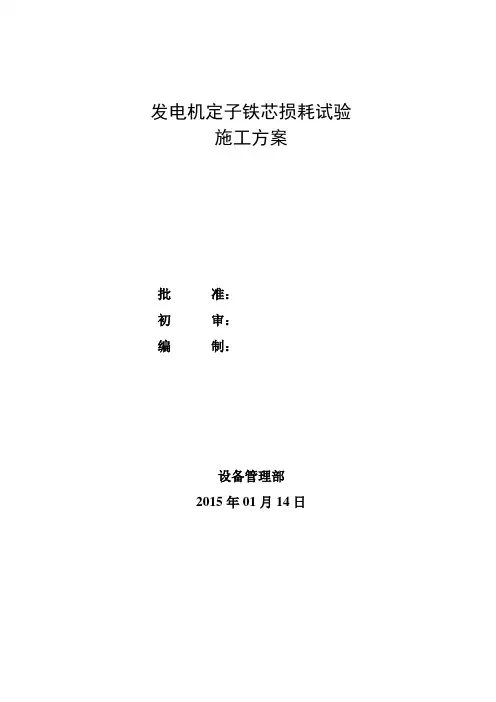 发电机定子铁芯损耗试验方案汇总
