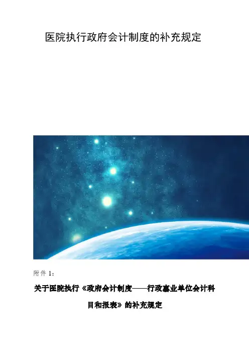 医院执行政府会计制度的补充规定