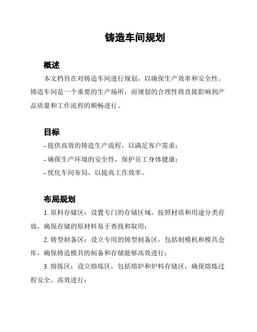 铸造车间规划