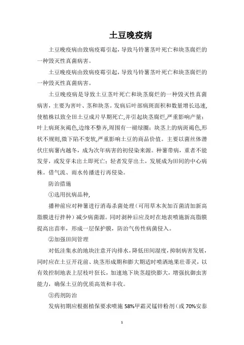 土豆晚疫病