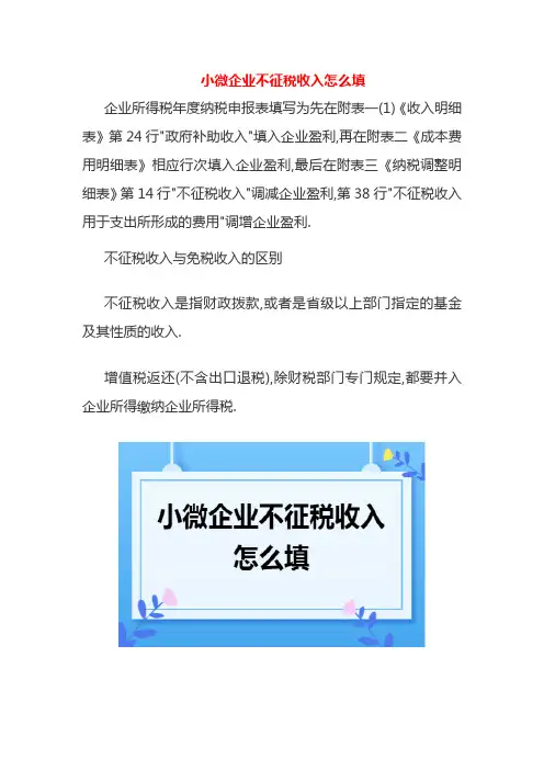 小微企业不征税收入怎么填