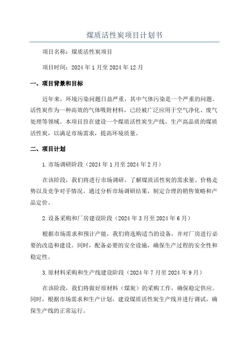 煤质活性炭项目计划书