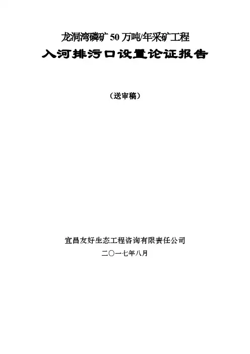 采矿工程入河排污口设置论证报告