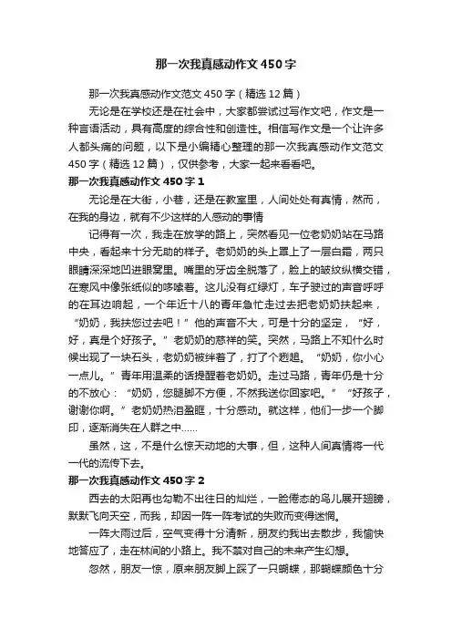 那一次我真感动作文范文450字（精选12篇）