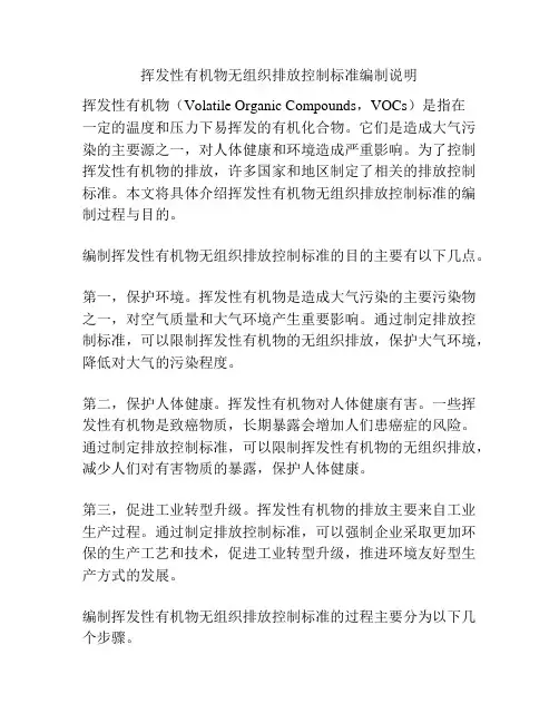 挥发性有机物无组织排放控制标准编制说明