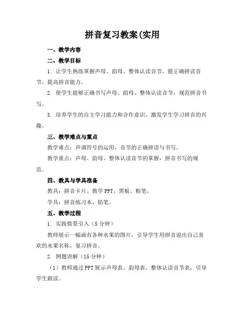 拼音复习教案(实用