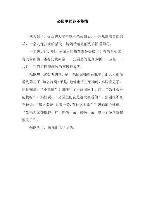 公园里的花不能摘