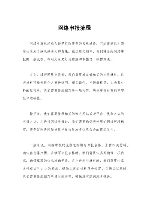 网络申报流程