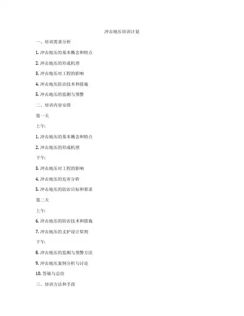冲击地压培训计划