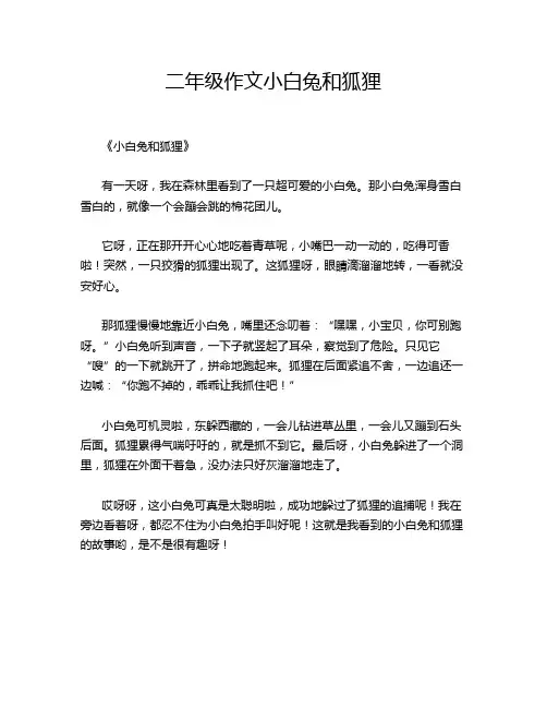 二年级作文小白兔和狐狸