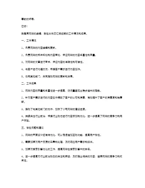 网站述职报告范文