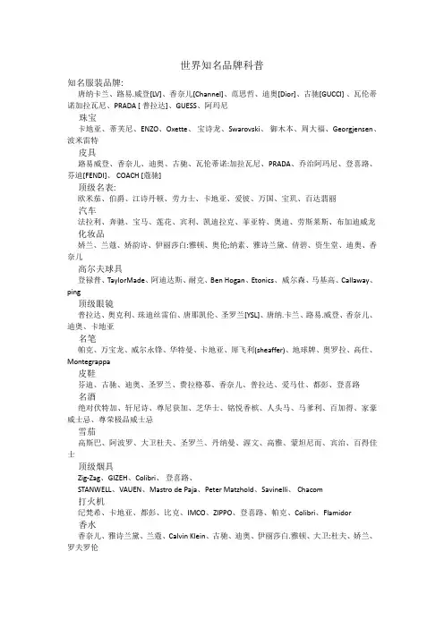这些世界知名品牌你都认识吗？