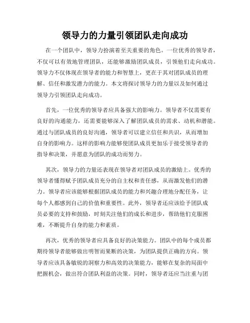 领导力的力量引领团队走向成功