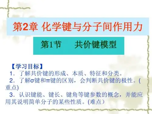 鲁科版高中化学选修三 2.1 共价键课件  -用