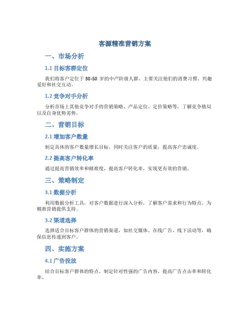 客源精准营销方案