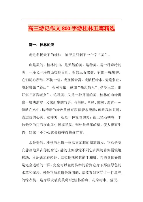 高三游记作文800字游桂林五篇精选