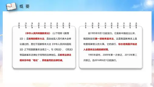 绿色清新简约教育法解读内容宣讲PPT课件
