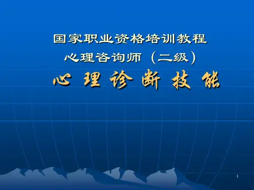 新二级心理咨询师心理诊断技能课件