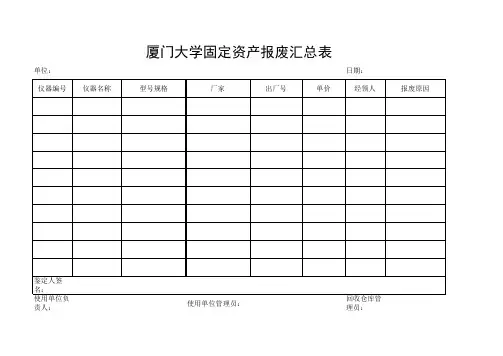 报废汇总表及报废技术鉴定表