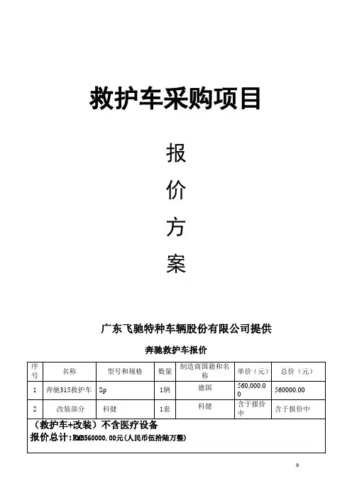 (完整版)奔驰315救护车