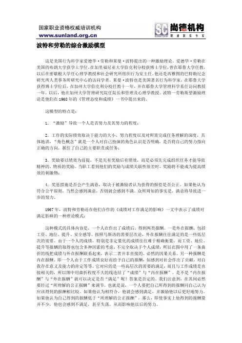 波特和劳勒的综合激励模型