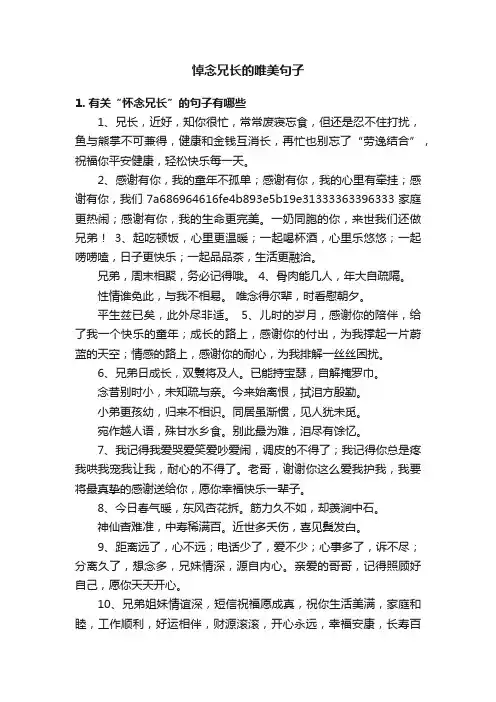 悼念兄长的唯美句子