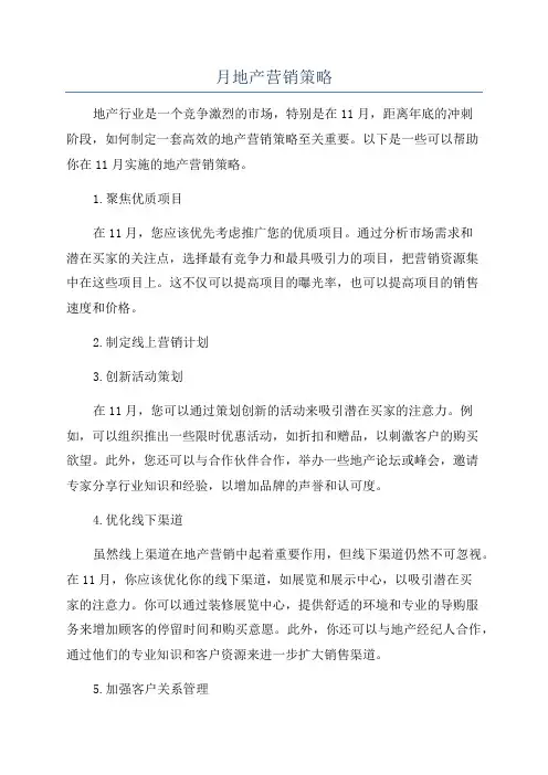 月地产营销策略