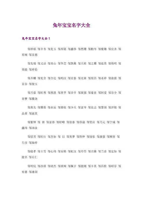 个性_兔年宝宝名字大全