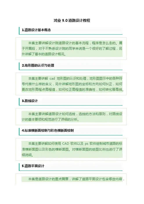 鸿业9.0道路设计教程