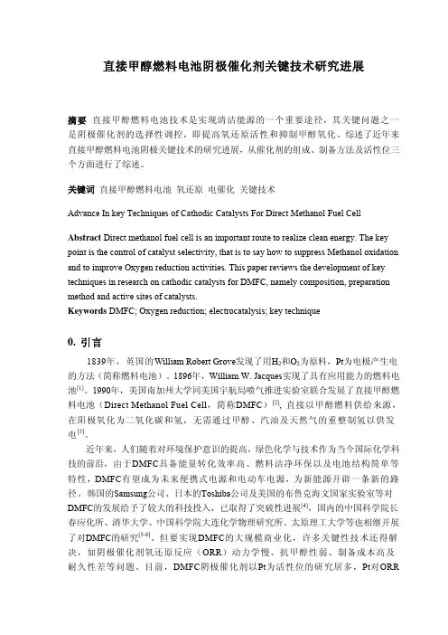 甲醇燃料电池Microsoft Word 文档