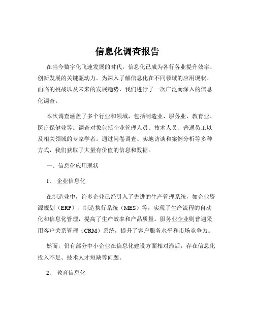 信息化调查报告