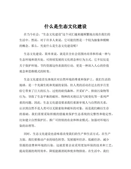 什么是生态文化建设