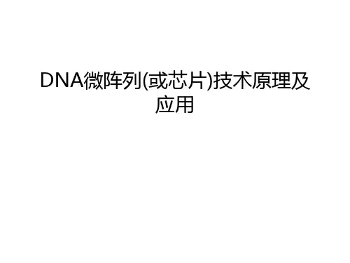DNA微阵列(或芯片)技术原理及应用演示教学