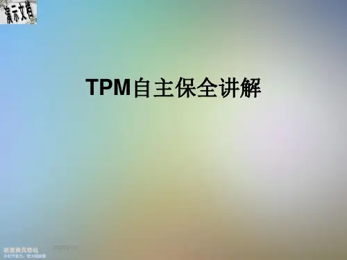 TPM自主保全讲解