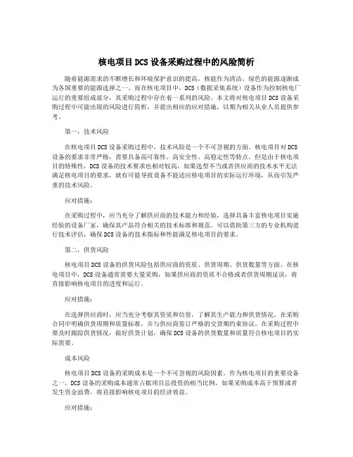 核电项目DCS设备采购过程中的风险简析