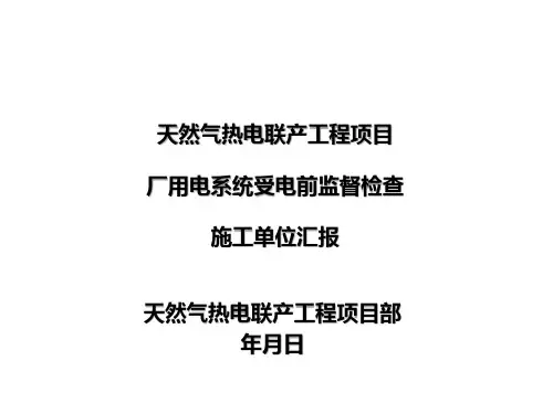 天然气热电联产工程项目厂用电系统受电前监督检查汇报材料 (范本)
