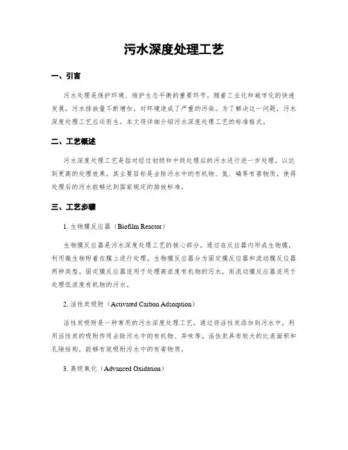 污水深度处理工艺