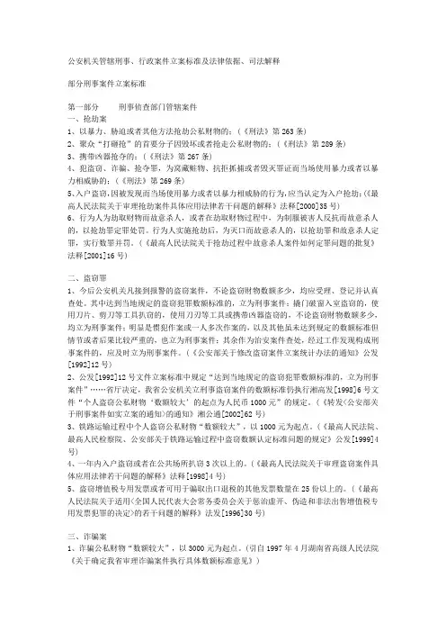 刑事案件立案标准