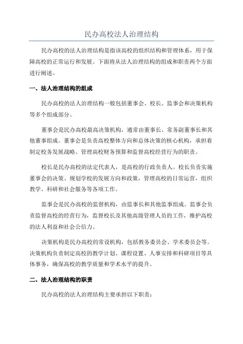 民办高校法人治理结构