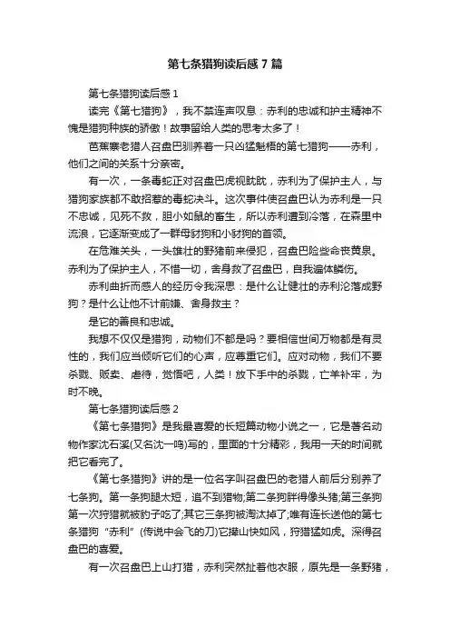 第七条猎狗读后感7篇