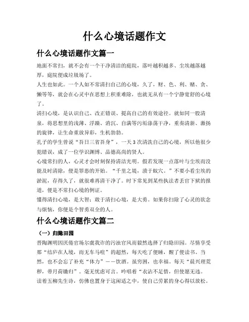 什么心境话题作文