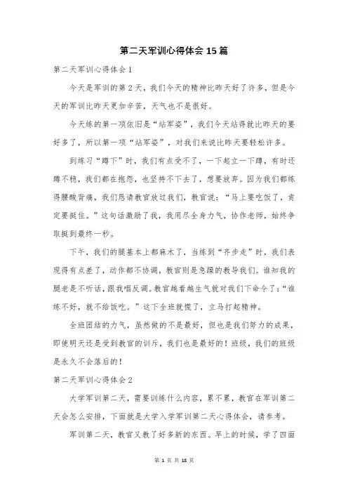 第二天军训心得体会15篇
