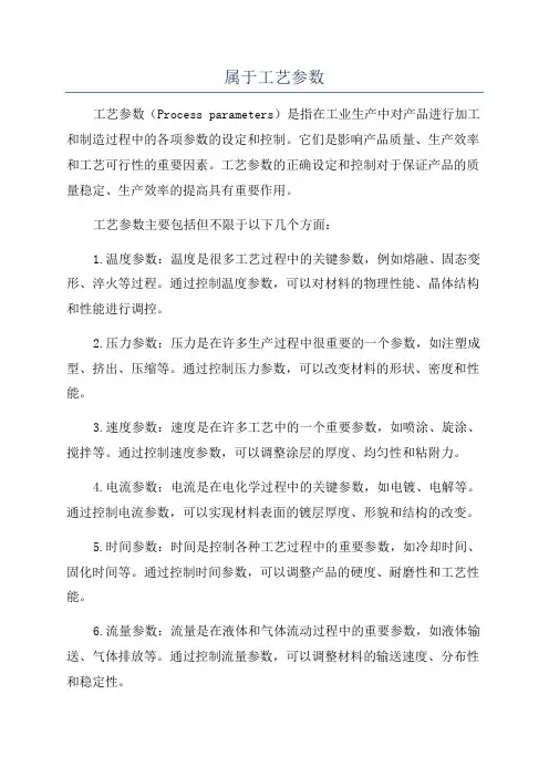 属于工艺参数