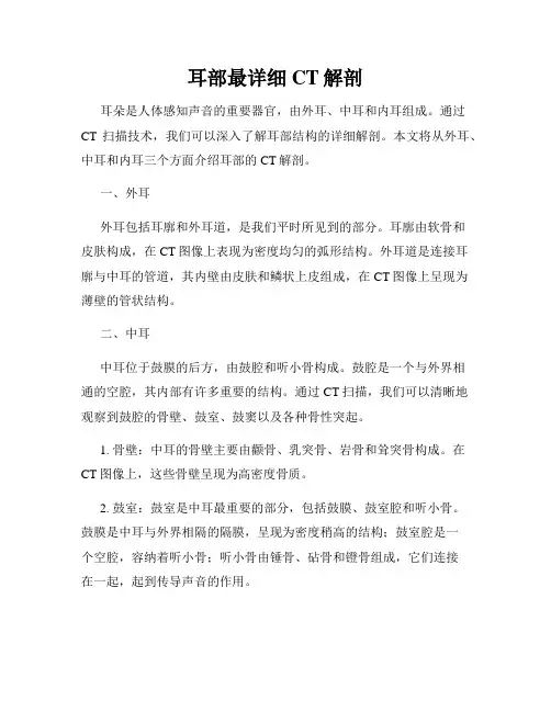耳部最详细CT解剖
