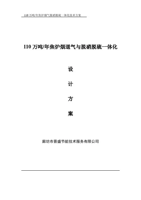焦化厂烟气脱硝脱硫一体化解决方案1