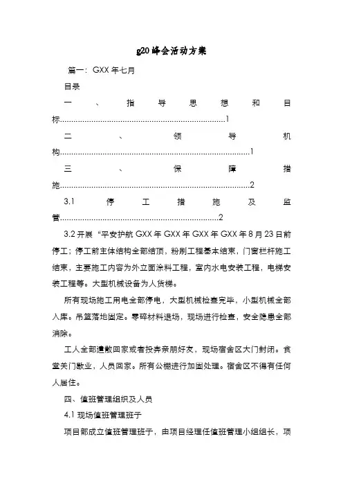 新编整理g20峰会活动方案