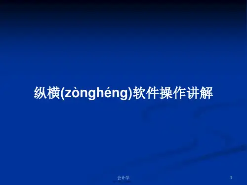 纵横软件操作讲解学习教案