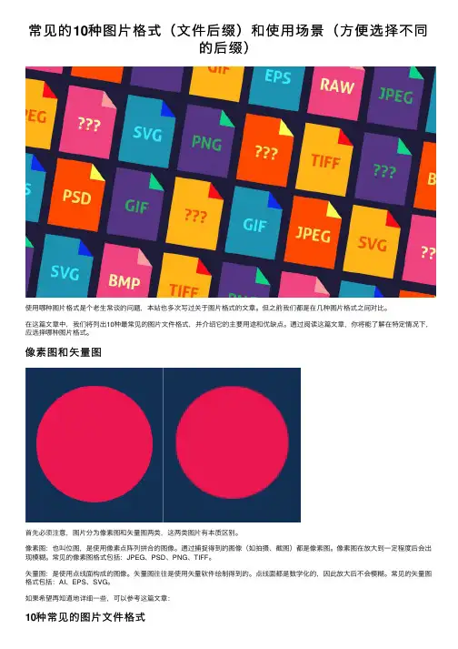 常见的10种图片格式（文件后缀）和使用场景（方便选择不同的后缀）